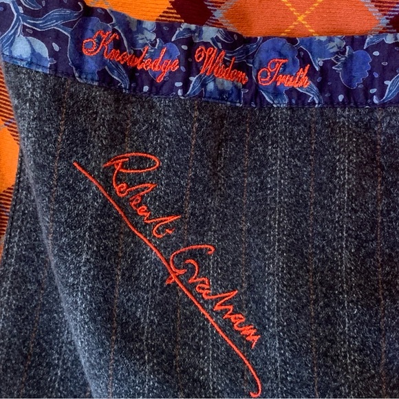 Like new, Men’s Charcoal, Wool, Robert Graham blazer, size large - Picture 3 of 5